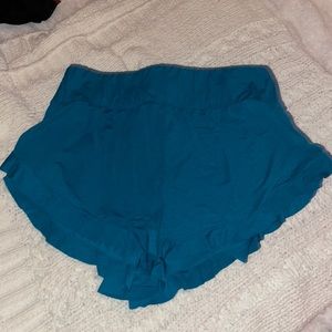blue flowy shorts
